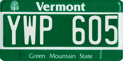 VT license plate YWP605