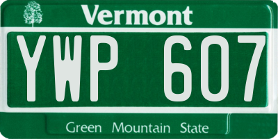 VT license plate YWP607