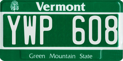 VT license plate YWP608
