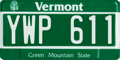VT license plate YWP611