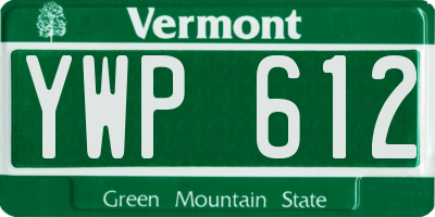 VT license plate YWP612