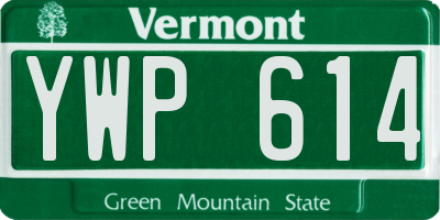 VT license plate YWP614