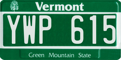 VT license plate YWP615