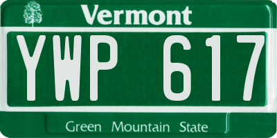 VT license plate YWP617