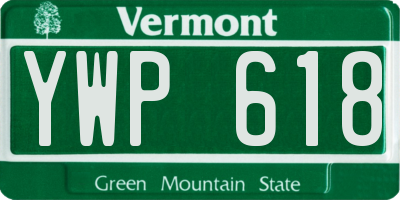 VT license plate YWP618
