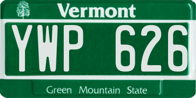 VT license plate YWP626