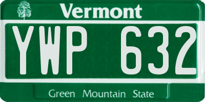 VT license plate YWP632