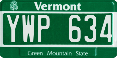 VT license plate YWP634