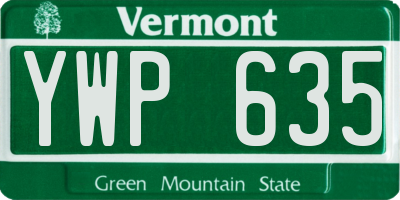 VT license plate YWP635