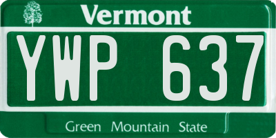 VT license plate YWP637