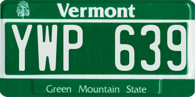 VT license plate YWP639