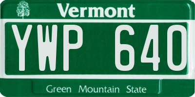 VT license plate YWP640