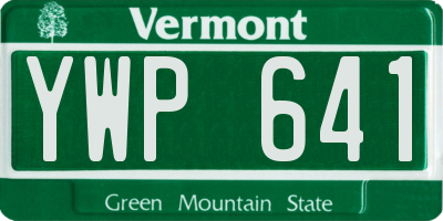 VT license plate YWP641