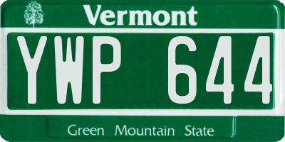 VT license plate YWP644