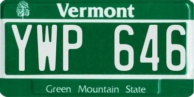 VT license plate YWP646