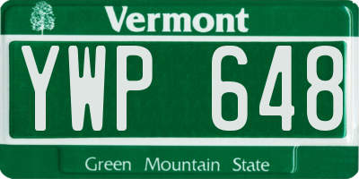 VT license plate YWP648