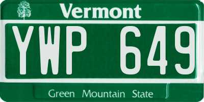 VT license plate YWP649