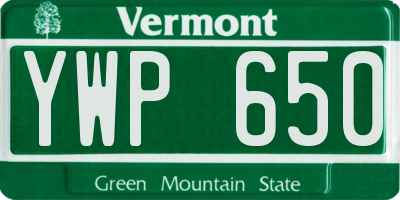 VT license plate YWP650