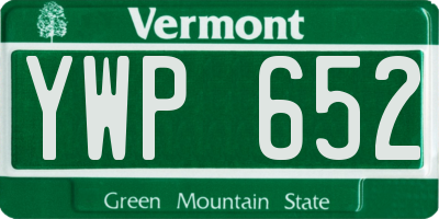 VT license plate YWP652