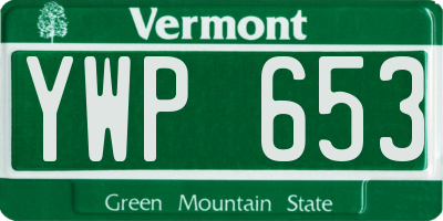 VT license plate YWP653