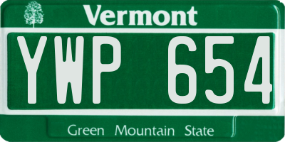 VT license plate YWP654