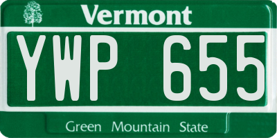 VT license plate YWP655