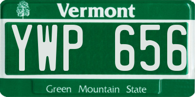 VT license plate YWP656