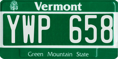VT license plate YWP658