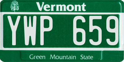 VT license plate YWP659