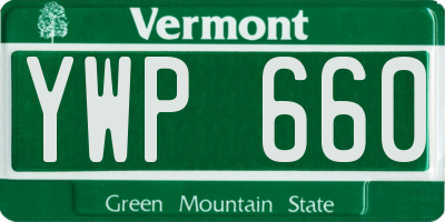 VT license plate YWP660