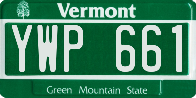 VT license plate YWP661