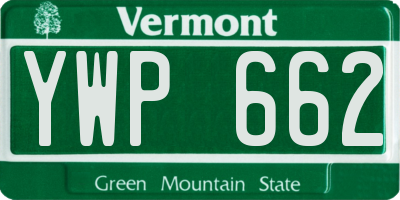 VT license plate YWP662