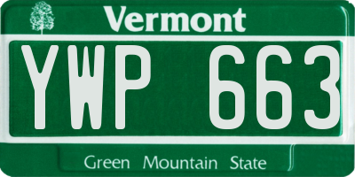 VT license plate YWP663