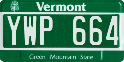 VT license plate YWP664