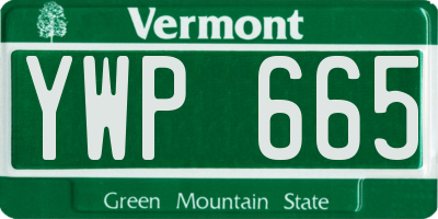 VT license plate YWP665