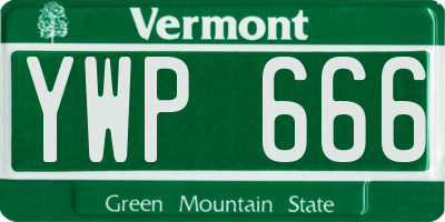 VT license plate YWP666