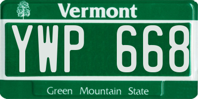 VT license plate YWP668