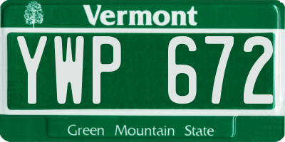 VT license plate YWP672