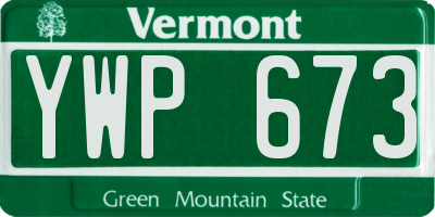 VT license plate YWP673