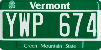 VT license plate YWP674