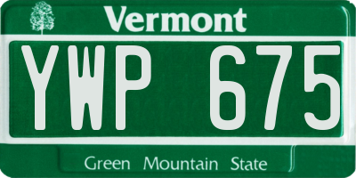 VT license plate YWP675