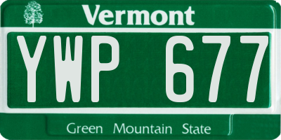VT license plate YWP677