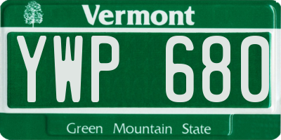 VT license plate YWP680