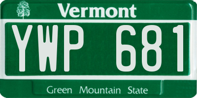 VT license plate YWP681