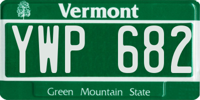 VT license plate YWP682