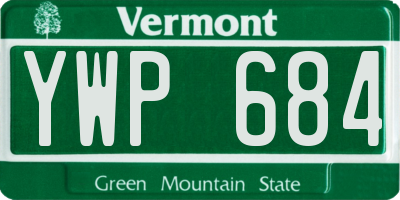 VT license plate YWP684