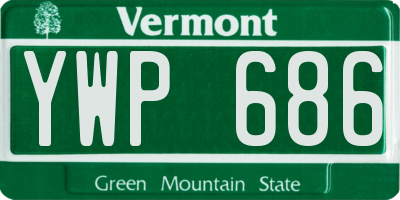 VT license plate YWP686