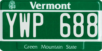 VT license plate YWP688