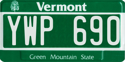 VT license plate YWP690