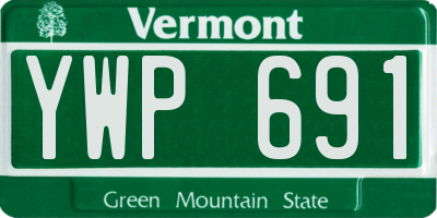 VT license plate YWP691